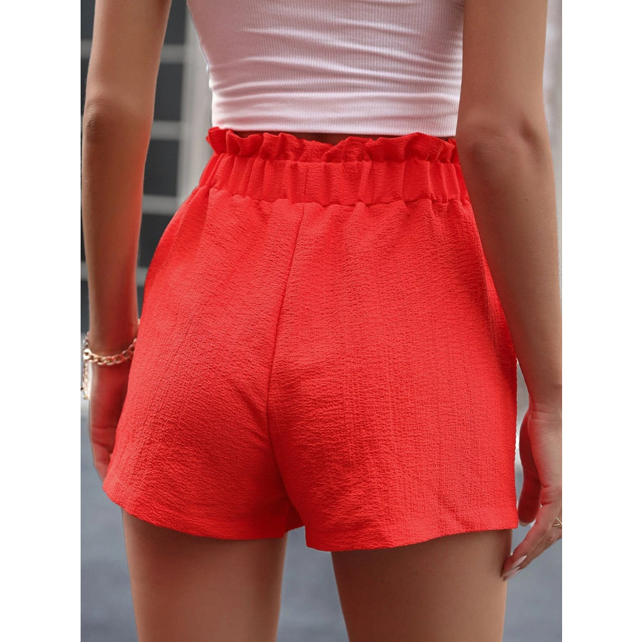 Tied High Waist Shorts with Pockets Apparel and Accessories