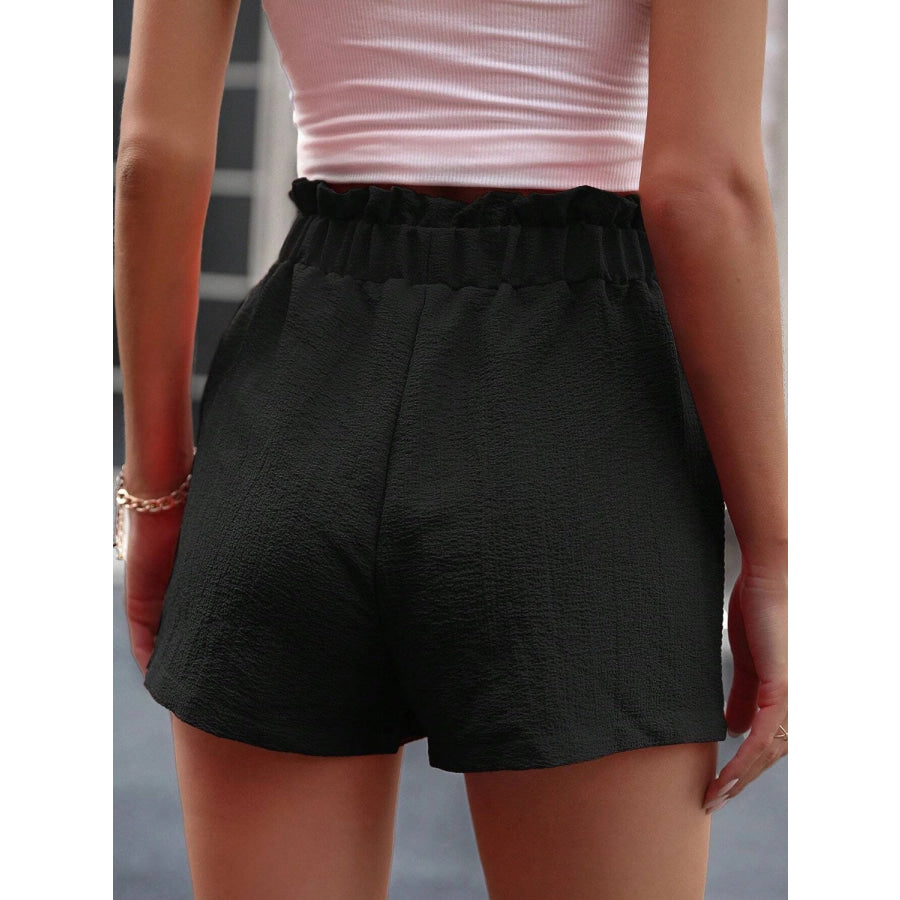 Tied High Waist Shorts with Pockets Apparel and Accessories