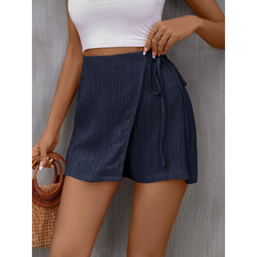 Tied High Waist Skort Navy / S Apparel and Accessories