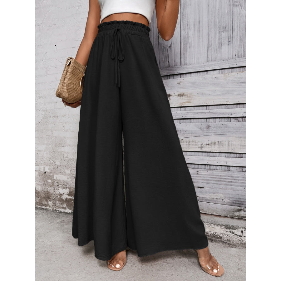 Tied High Waist Wide Leg Pants Apparel and Accessories