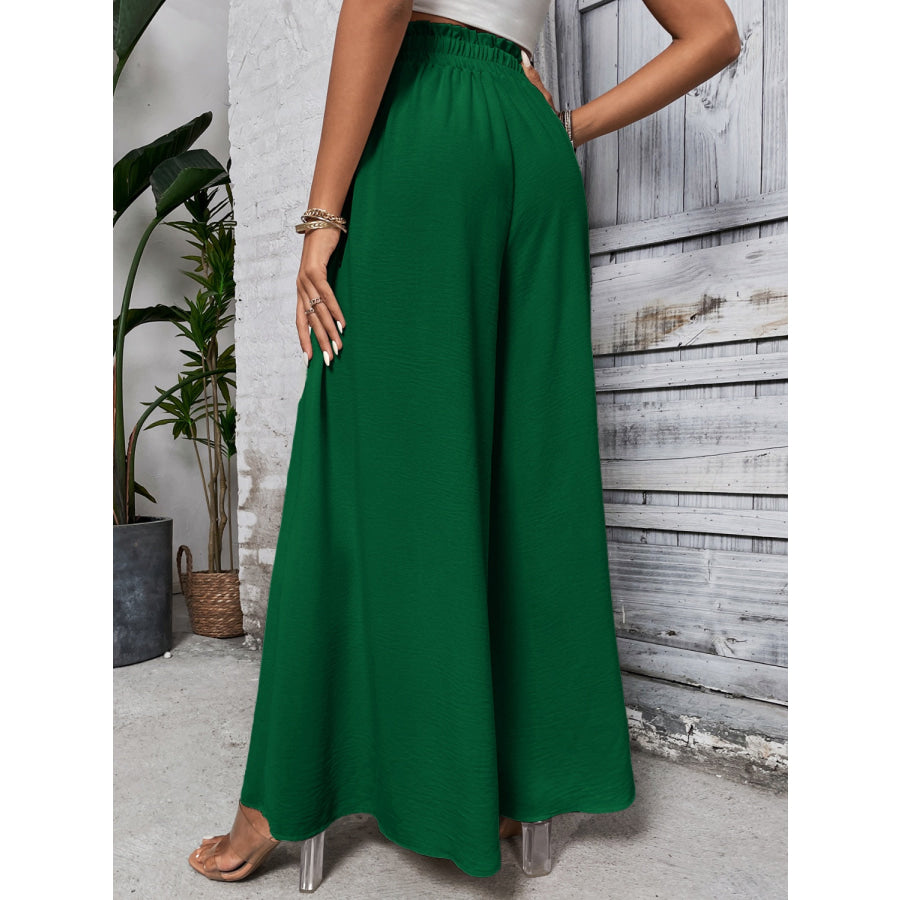 Tied High Waist Wide Leg Pants Apparel and Accessories