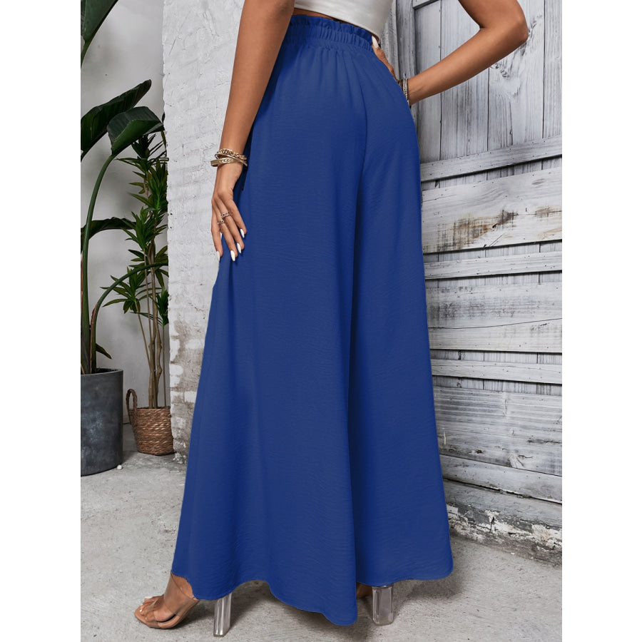 Tied High Waist Wide Leg Pants Apparel and Accessories