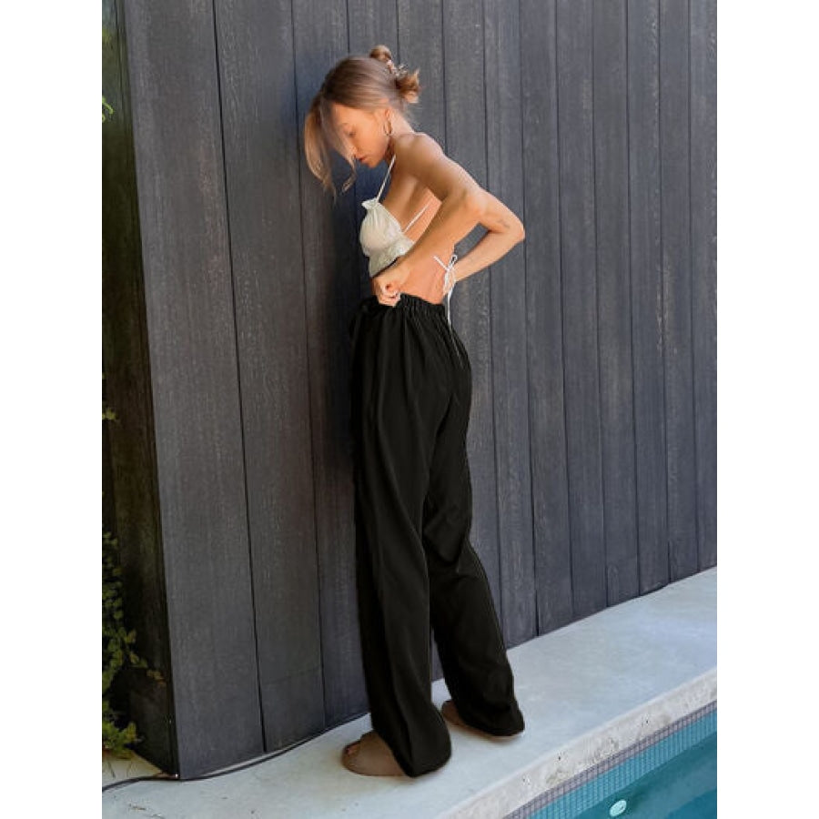 Tied High Waist Wide Leg Pants Clothing