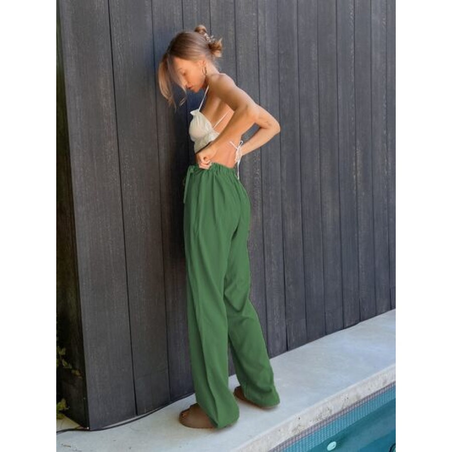 Tied High Waist Wide Leg Pants Clothing