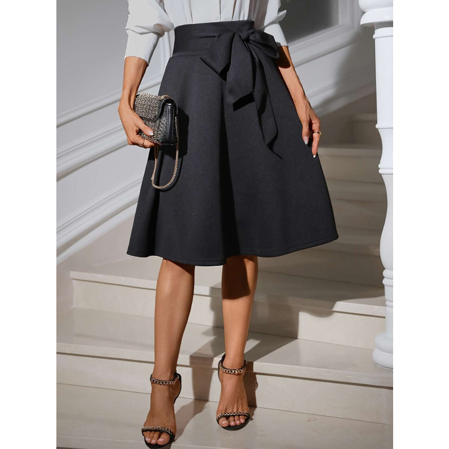 Tied Knee Length Skirt Apparel and Accessories