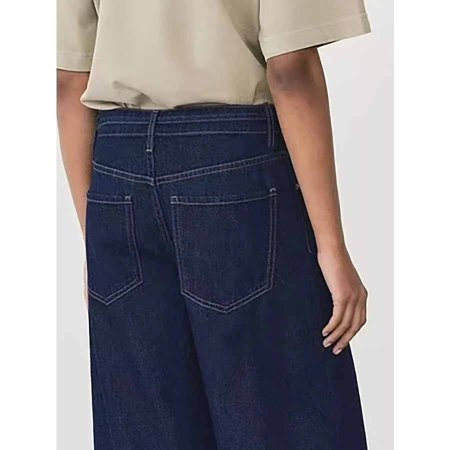 Tied Loose Fit Flare Jeans Apparel and Accessories