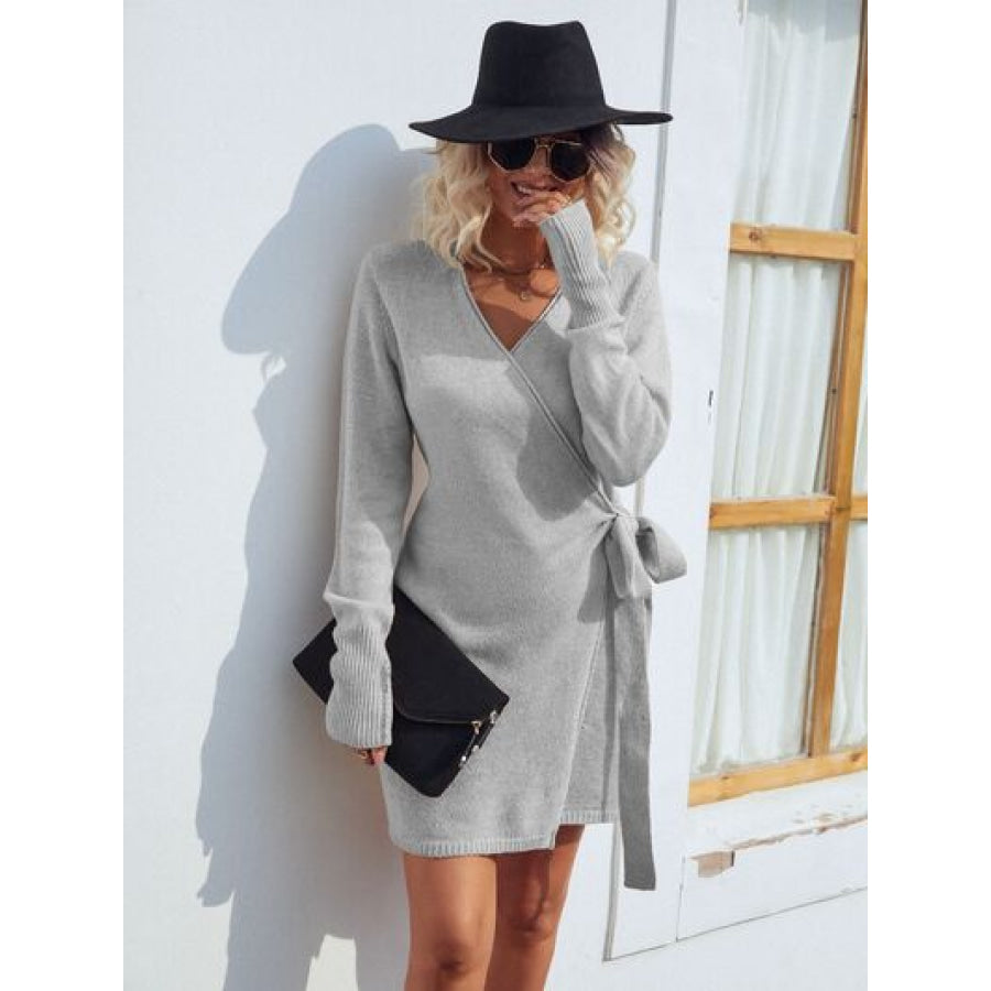 Tied Open Front Long Sleeve Cardigan Clothing