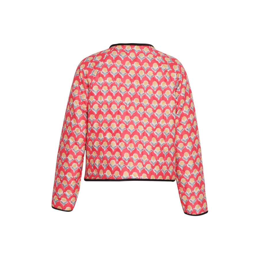 Tied Printed Long Sleeve Jacket Apparel and Accessories