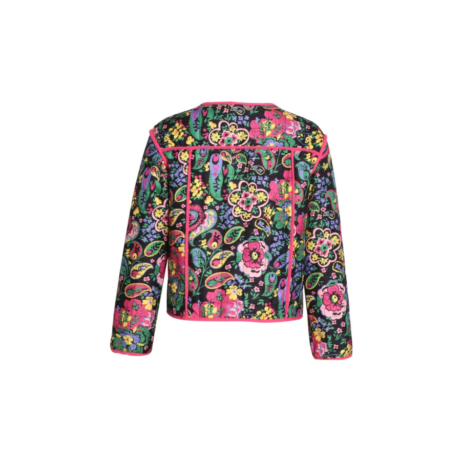 Tied Printeded Long Sleeve Jacket Apparel and Accessories