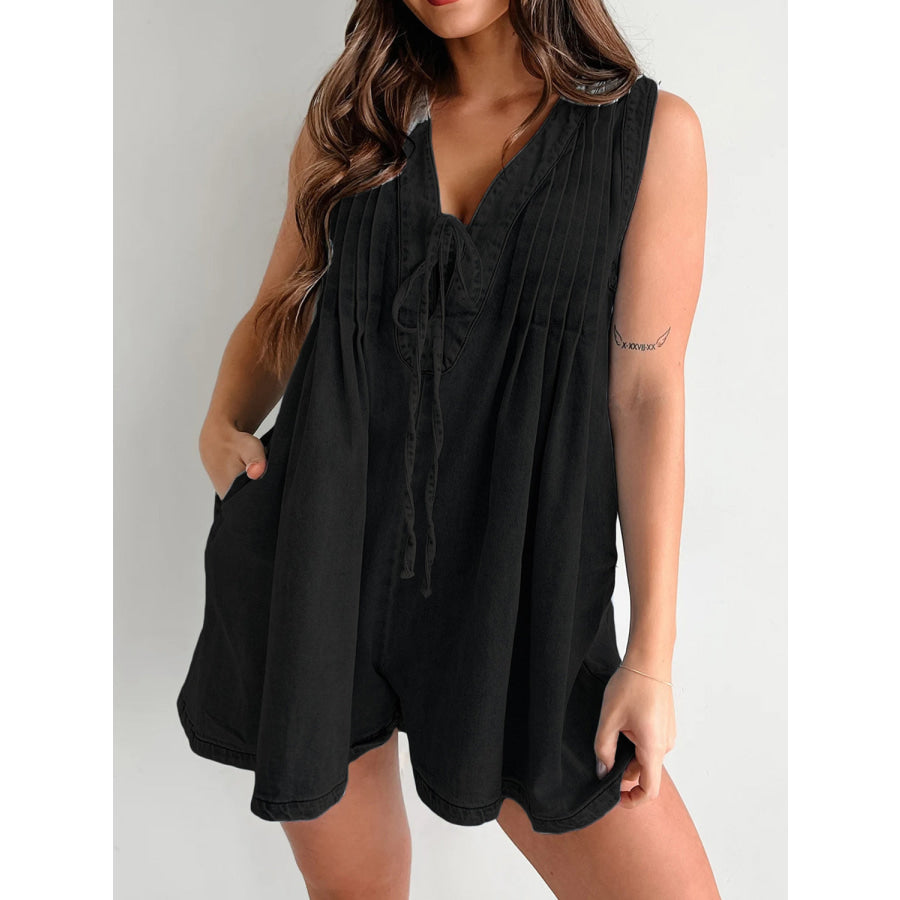 Tied Romper with Pockets Apparel and Accessories