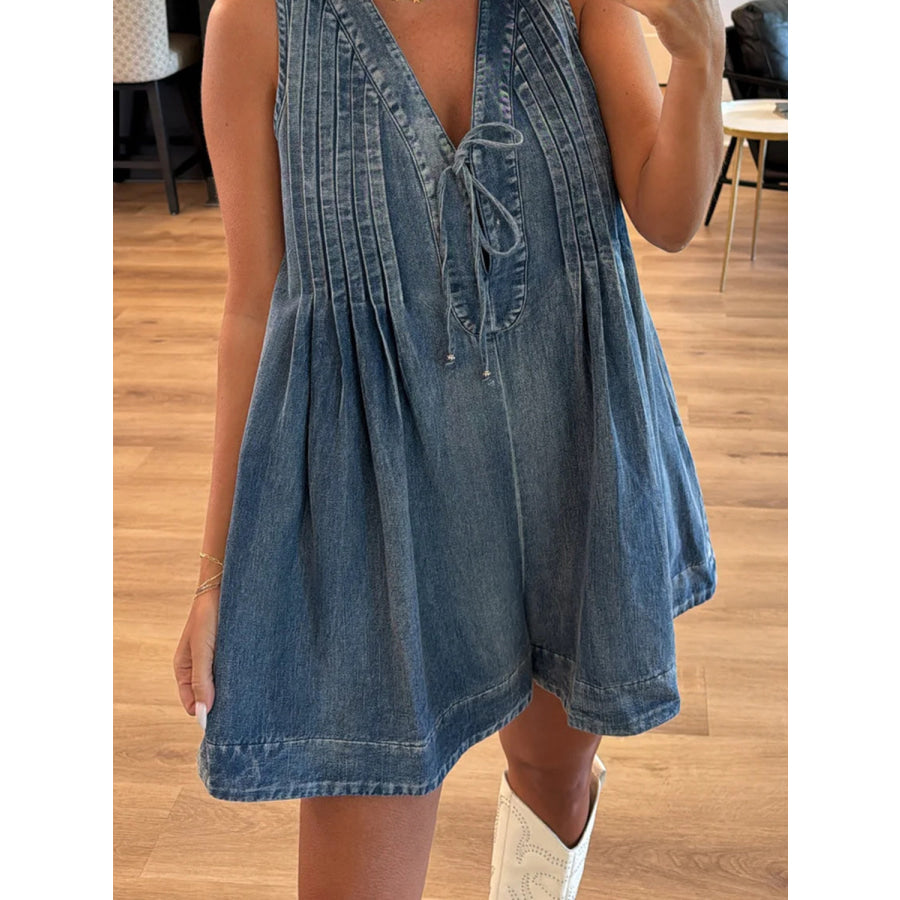 Tied Romper with Pockets Apparel and Accessories