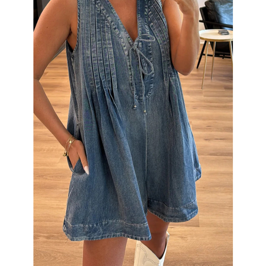 Tied Romper with Pockets Apparel and Accessories