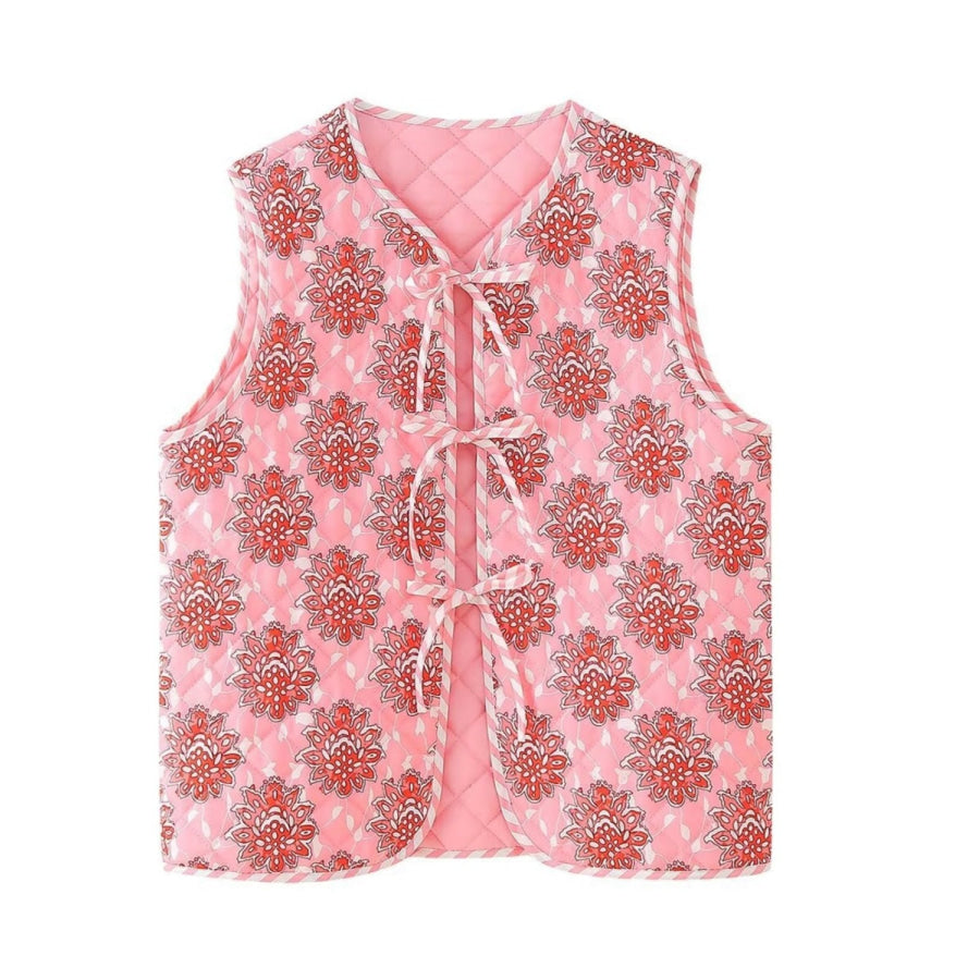 Tied Sleeveless Vest Coat Apparel and Accessories