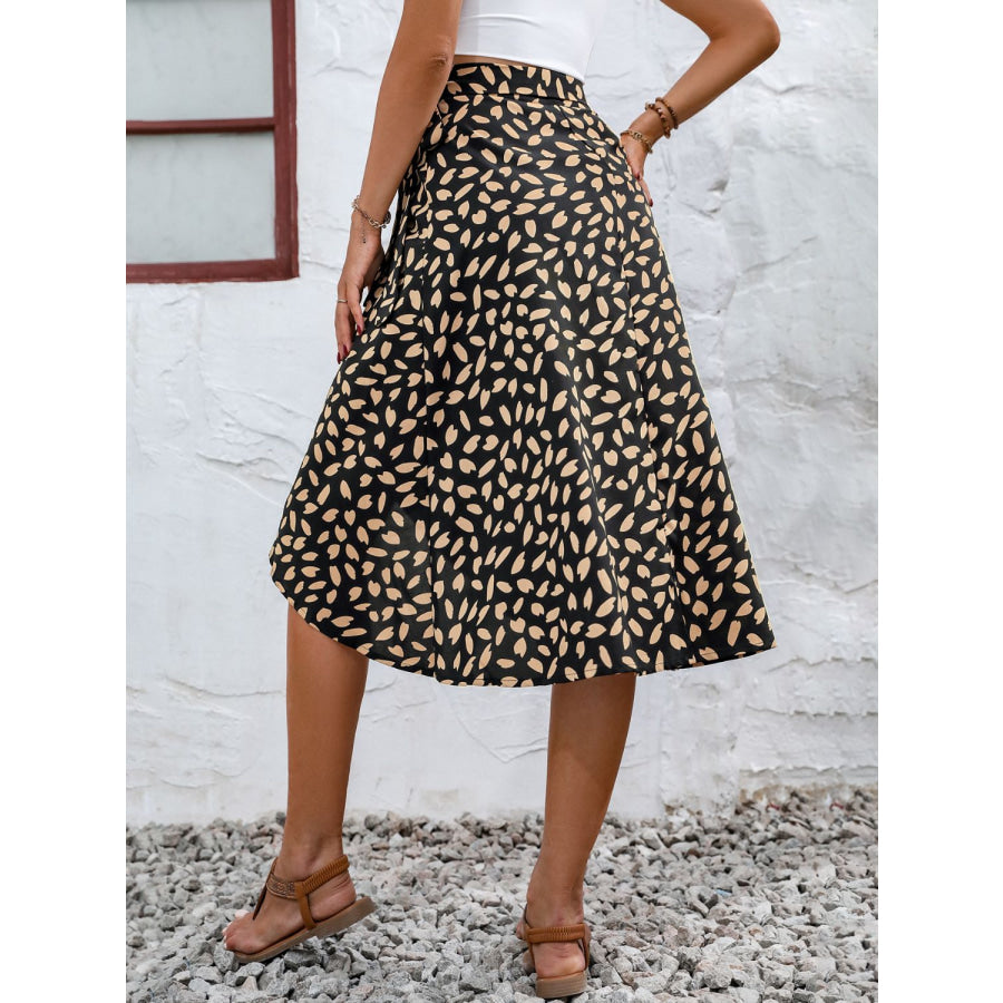 Tied Slit Printed Skirt Apparel and Accessories