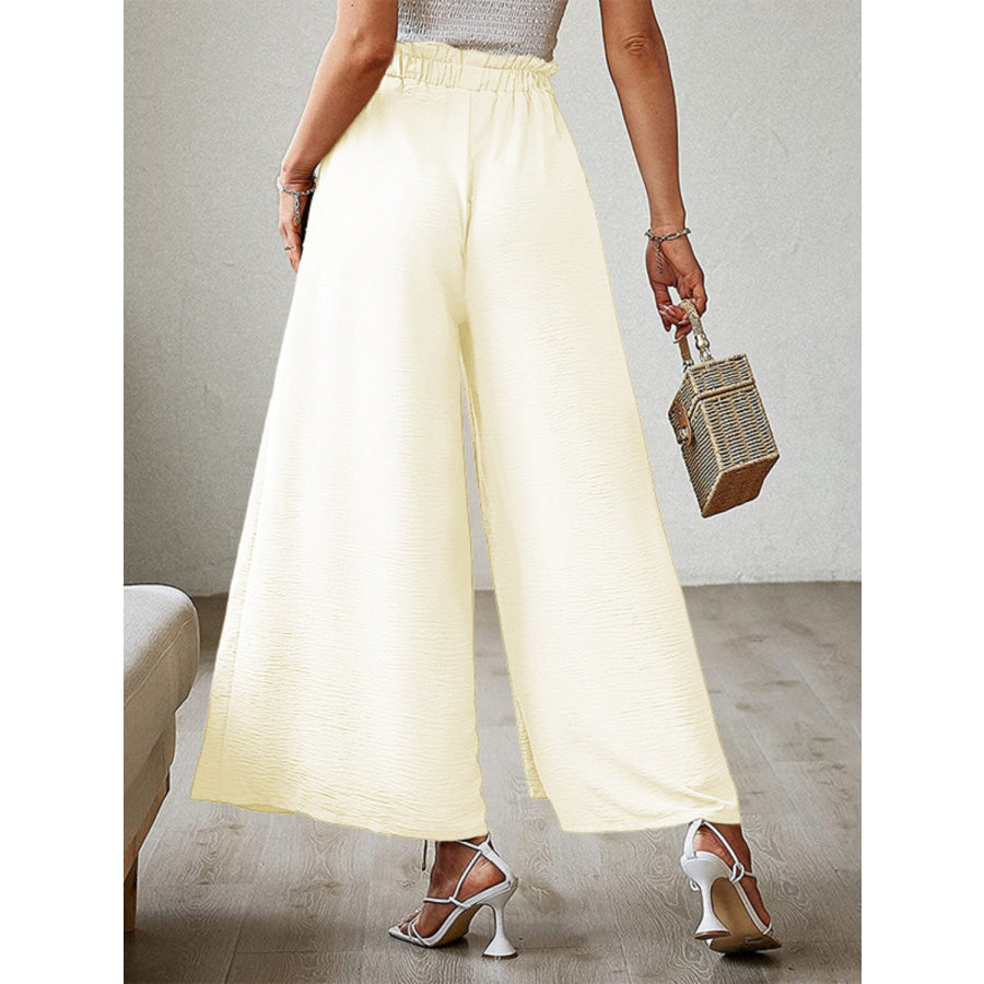 Tied Slit Wide Leg Pants Apparel and Accessories