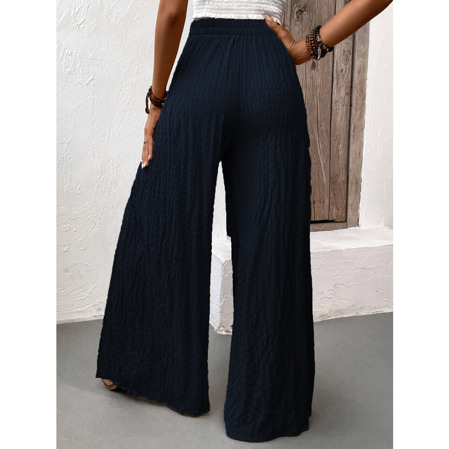 Tied Slit Wide Leg Pants Apparel and Accessories