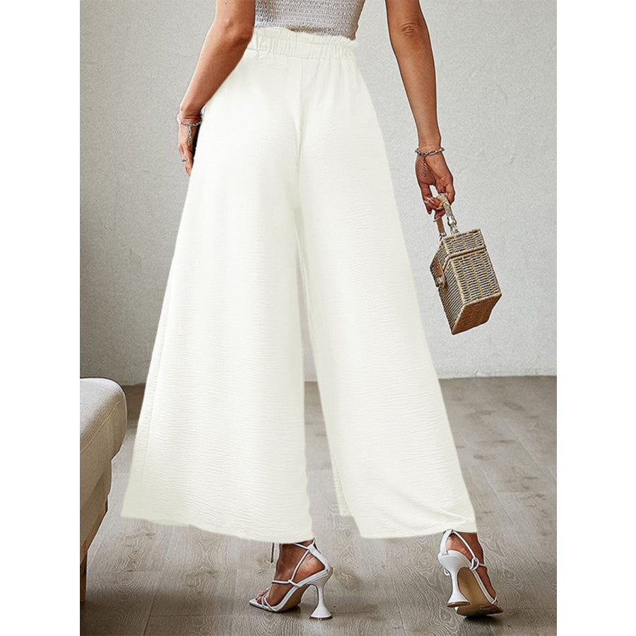 Tied Slit Wide Leg Pants Apparel and Accessories