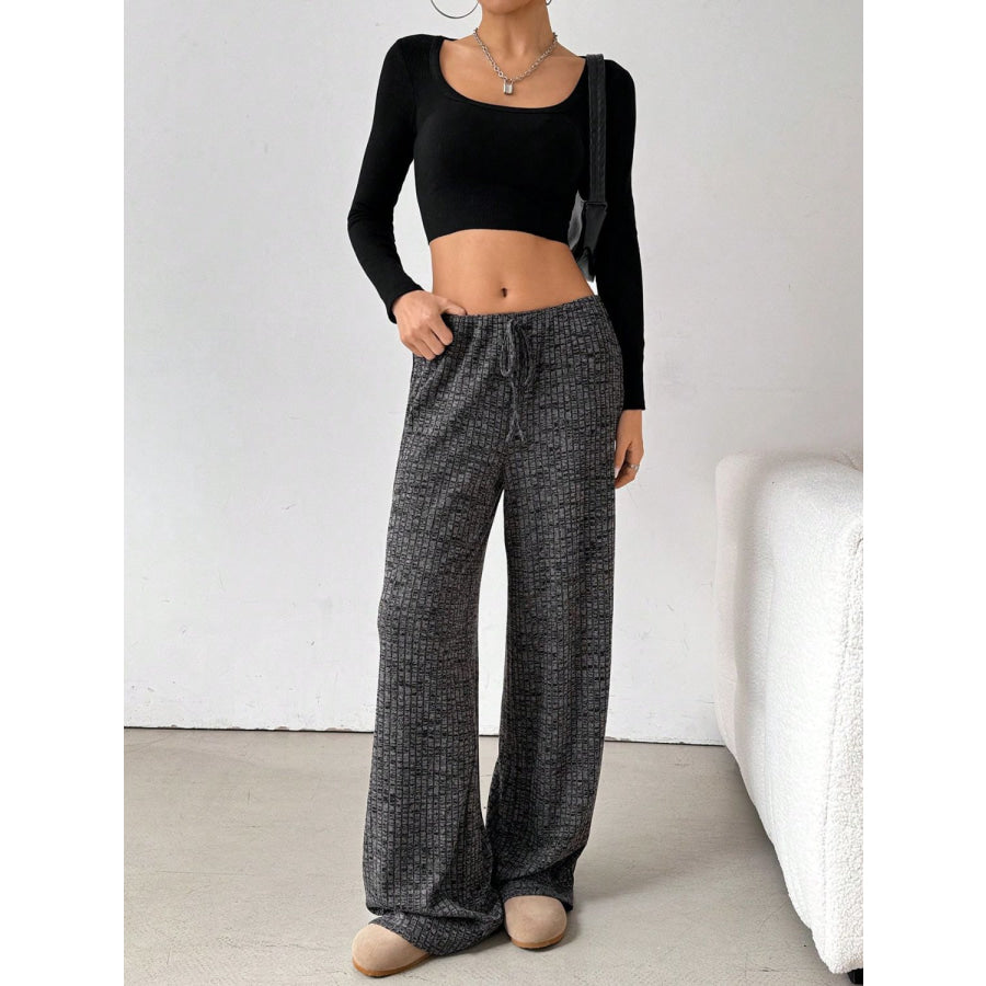 Tied Striped Wide Leg Pants Apparel and Accessories