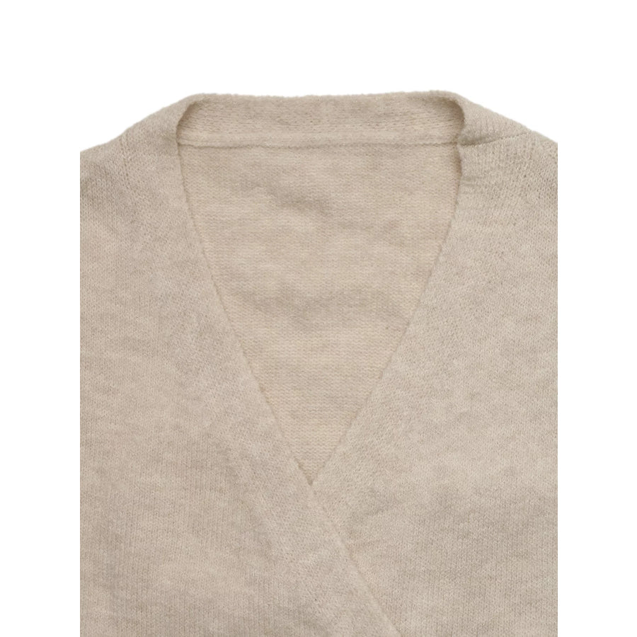 Tied Surplice Long Sleeve Sweater Apparel and Accessories