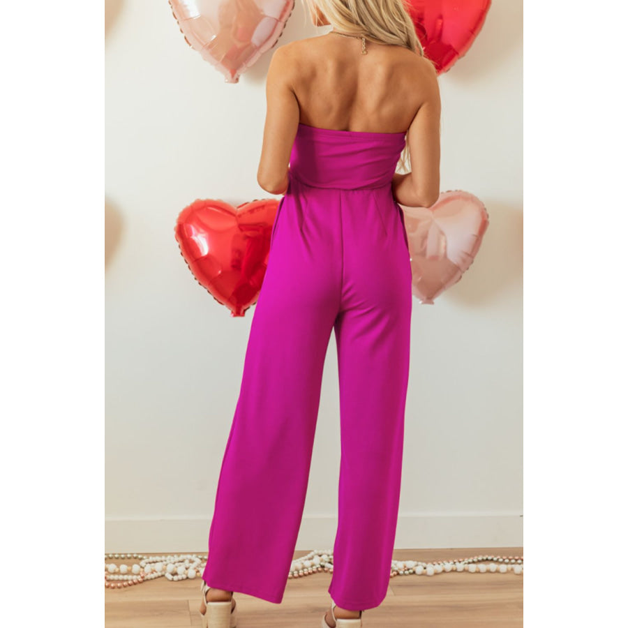 Tied Tube Wide Leg Jumpsuit Apparel and Accessories