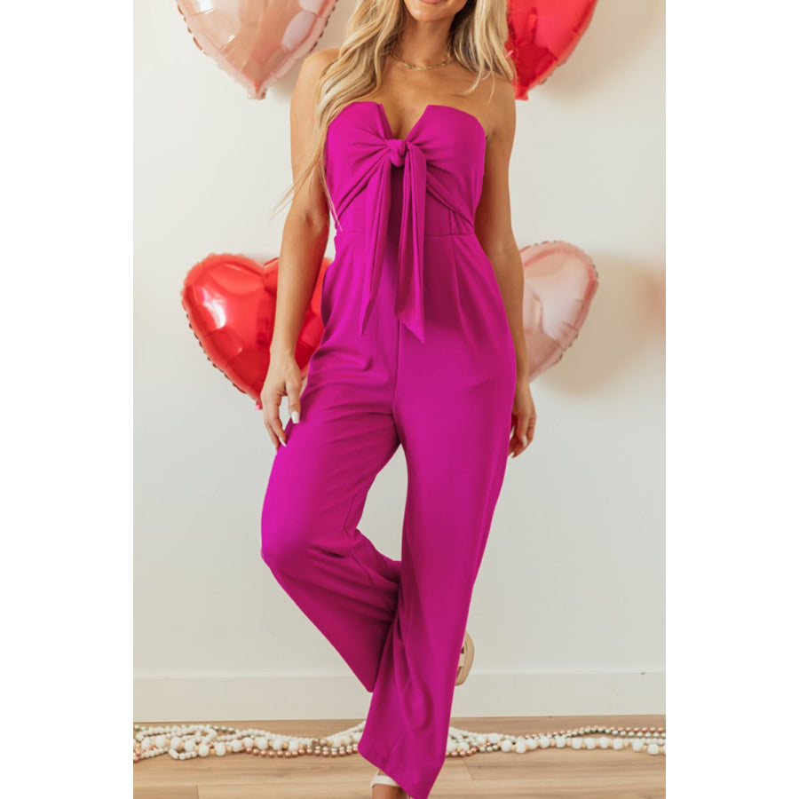 Tied Tube Wide Leg Jumpsuit Apparel and Accessories