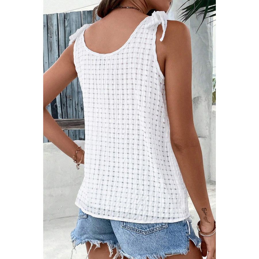 Tied V - Neck Wide Strap Tank Apparel and Accessories