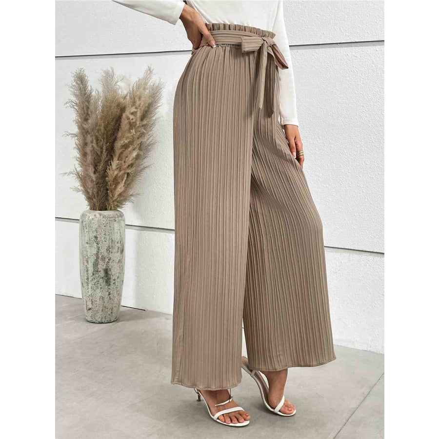 Tied Wide Leg Long Pants