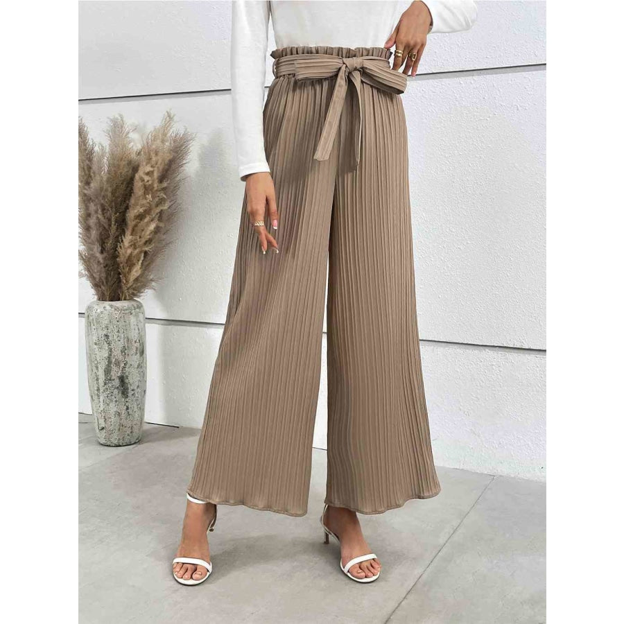 Tied Wide Leg Long Pants