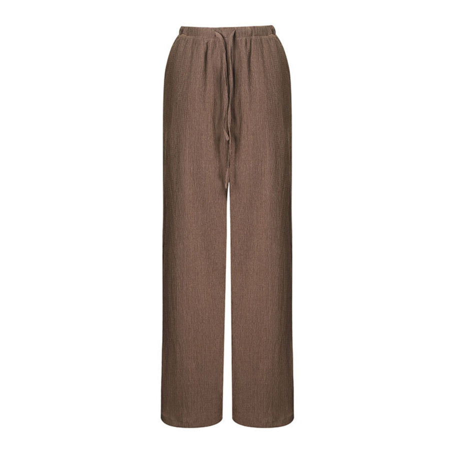 Tied Wide Leg Pants Apparel and Accessories