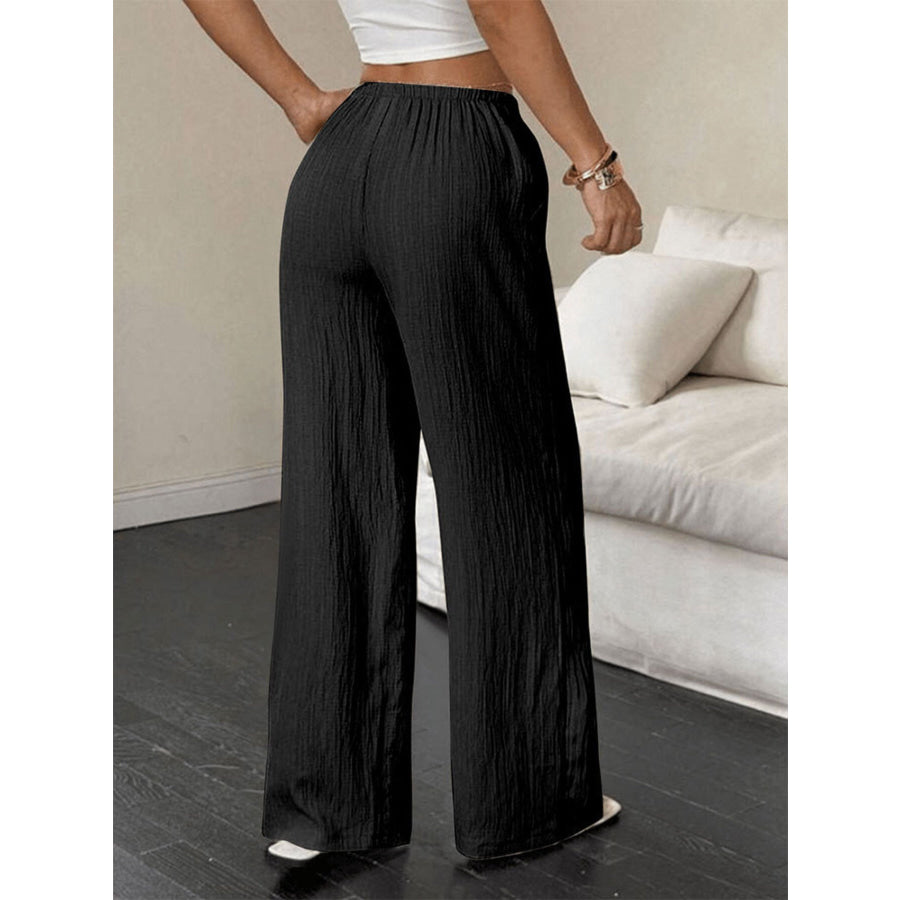 Tied Wide Leg Pants Apparel and Accessories