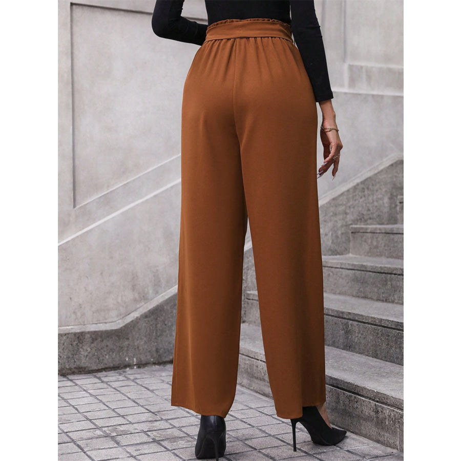 Tied Wide Leg Pants Apparel and Accessories