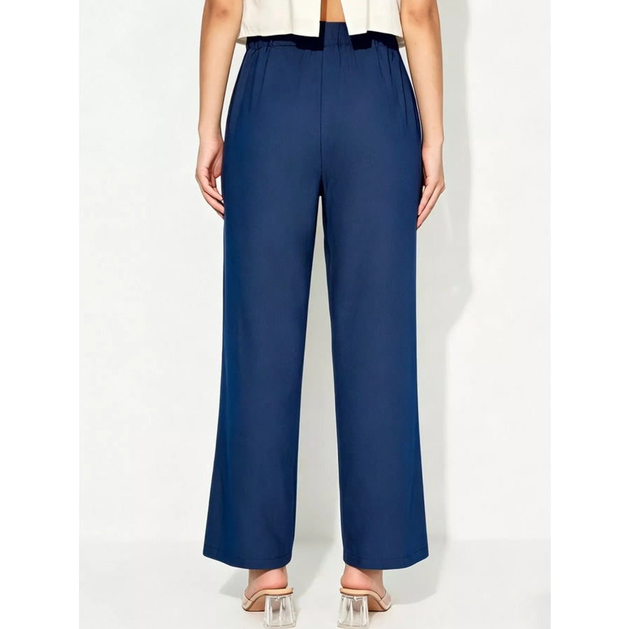 Tied Wide Leg Pants Apparel and Accessories