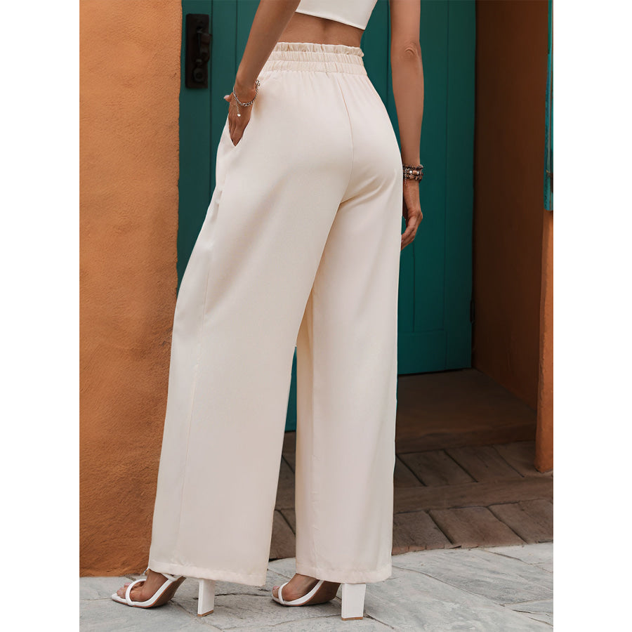 Tied Wide Leg Pants Dust Storm / S Apparel and Accessories