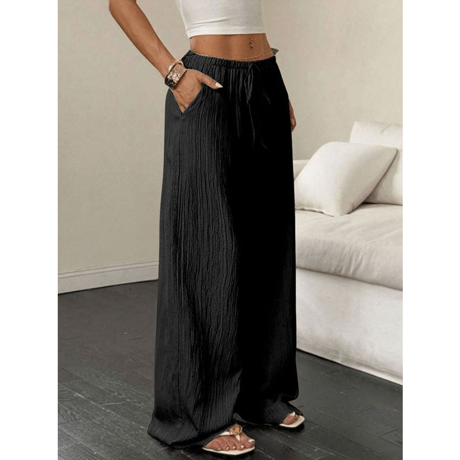 Tied Wide Leg Pants Apparel and Accessories