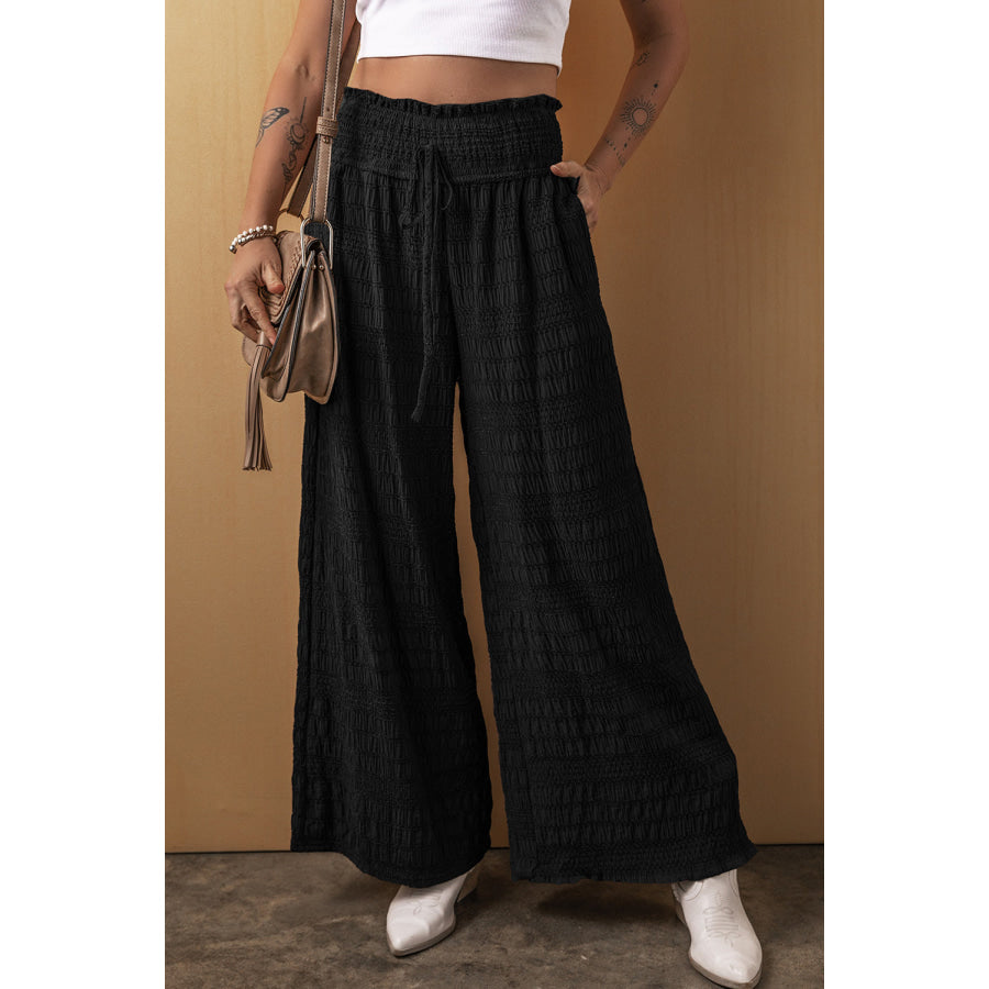 Tied Wide Leg Pants Apparel and Accessories