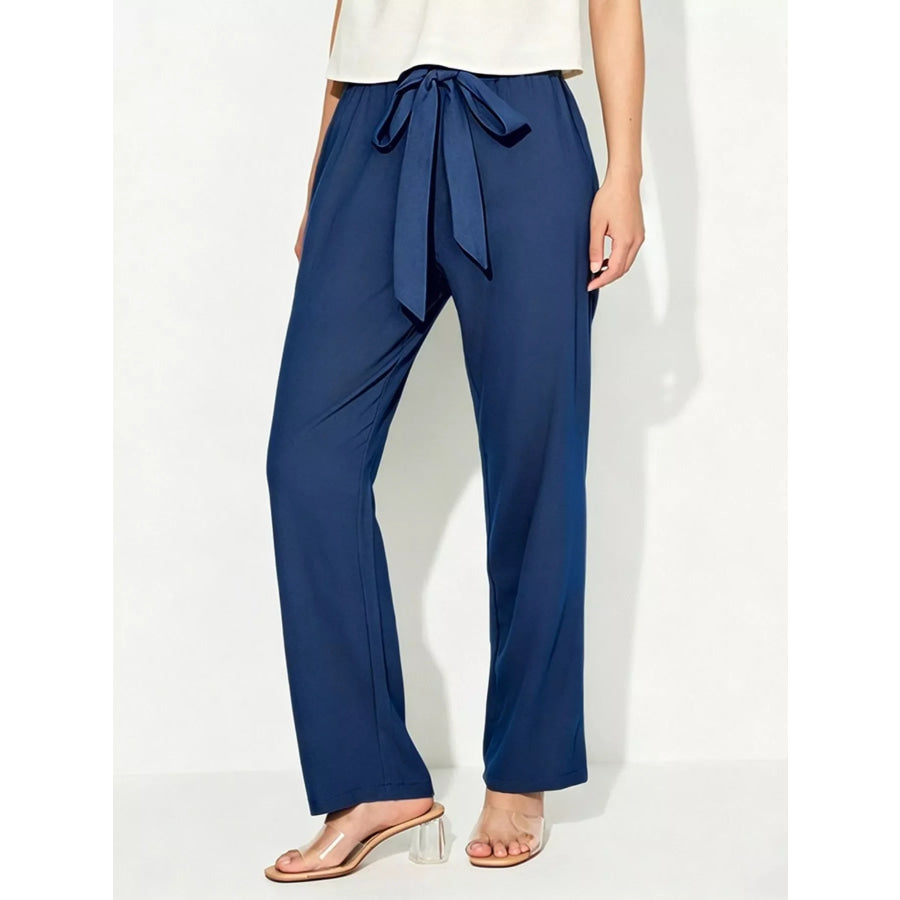 Tied Wide Leg Pants Apparel and Accessories