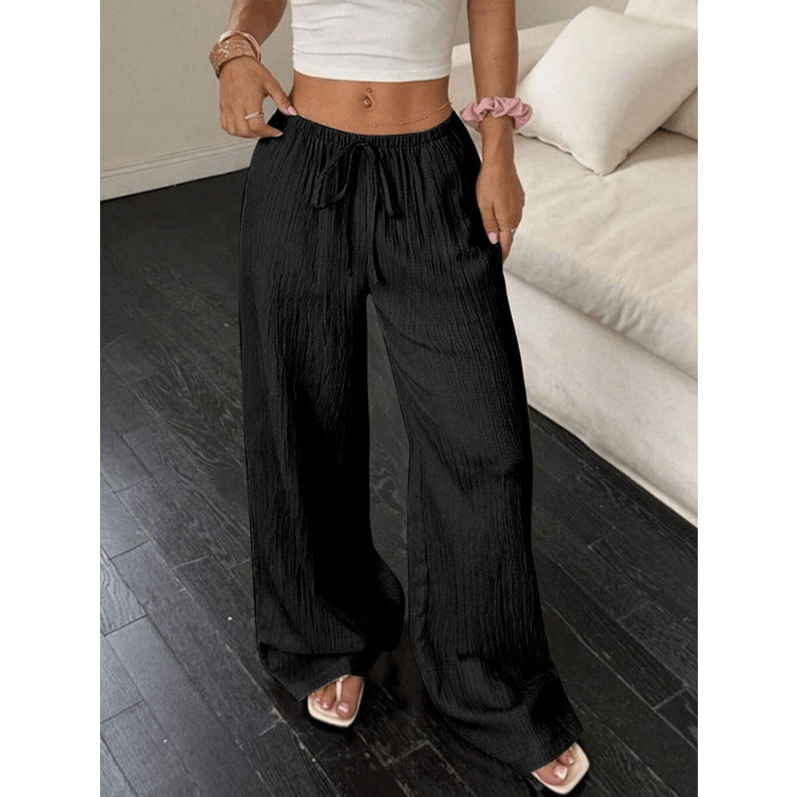 Tied Wide Leg Pants Apparel and Accessories