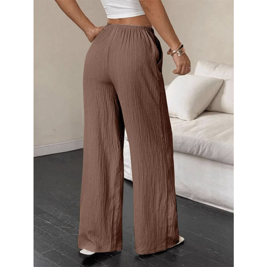 Tied Wide Leg Pants Apparel and Accessories