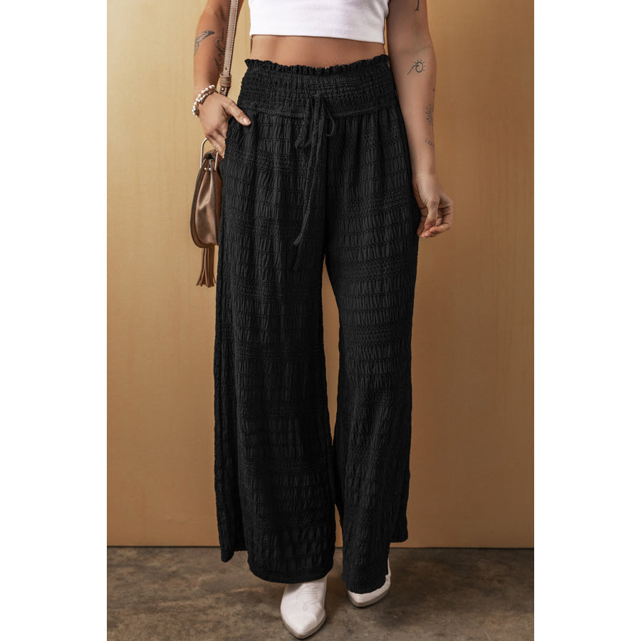 Tied Wide Leg Pants Apparel and Accessories