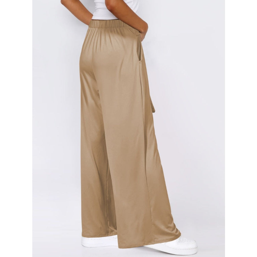 Tied Wide Leg Pants with Pockets Apparel and Accessories