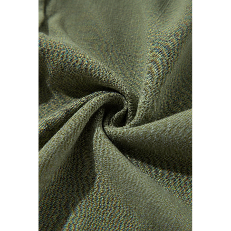 Tiered Collared Neck Balloon Sleeve Shirt Dress Apparel and Accessories