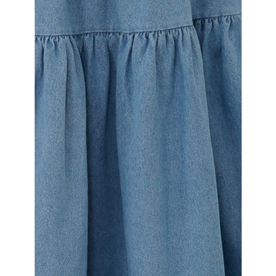 Tiered Denim Midi Skirt Medium / S Apparel and Accessories