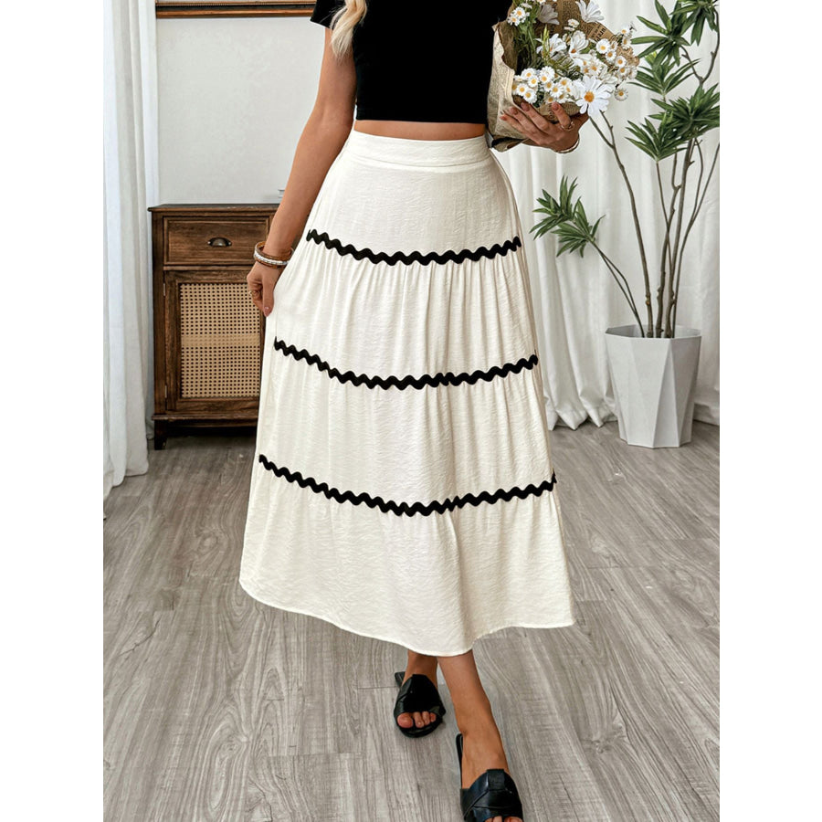 Tiered Flowy Midi Skirt Apparel and Accessories