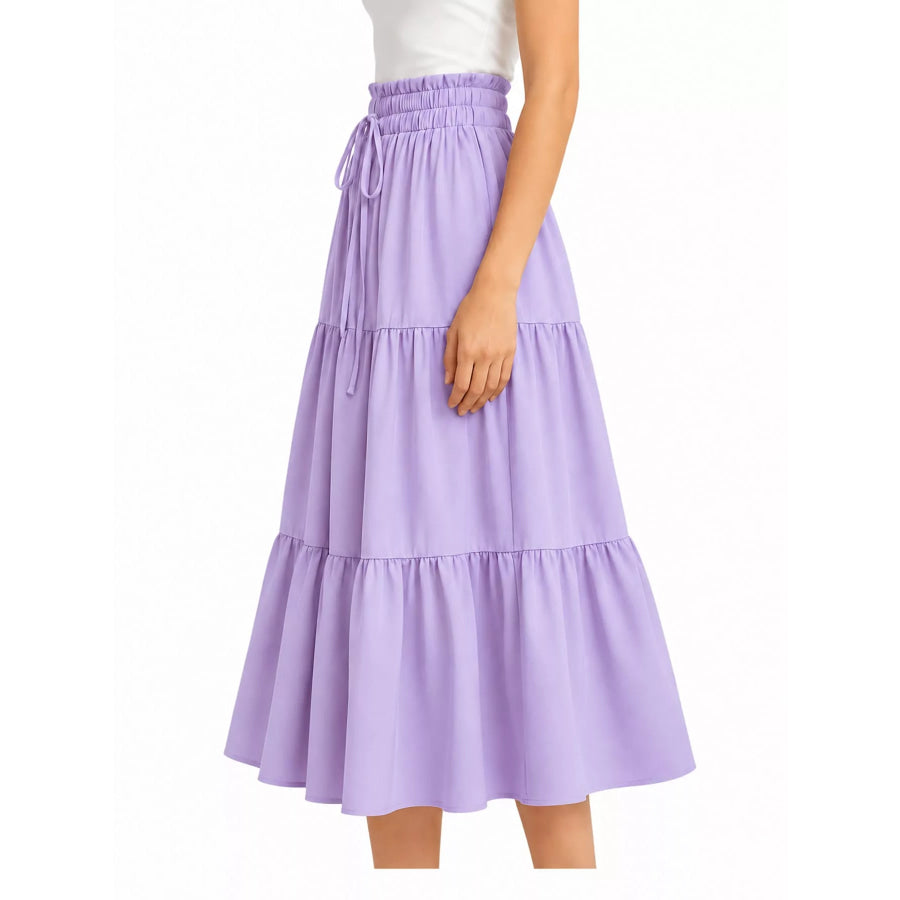 Tiered Midi Skirt Apparel and Accessories