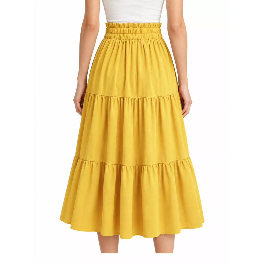 Tiered Midi Skirt Apparel and Accessories