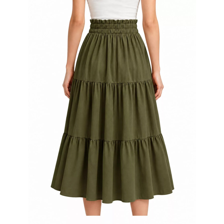 Tiered Midi Skirt Apparel and Accessories
