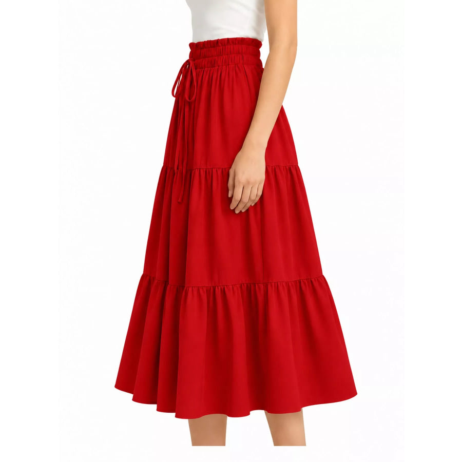 Tiered Midi Skirt Apparel and Accessories