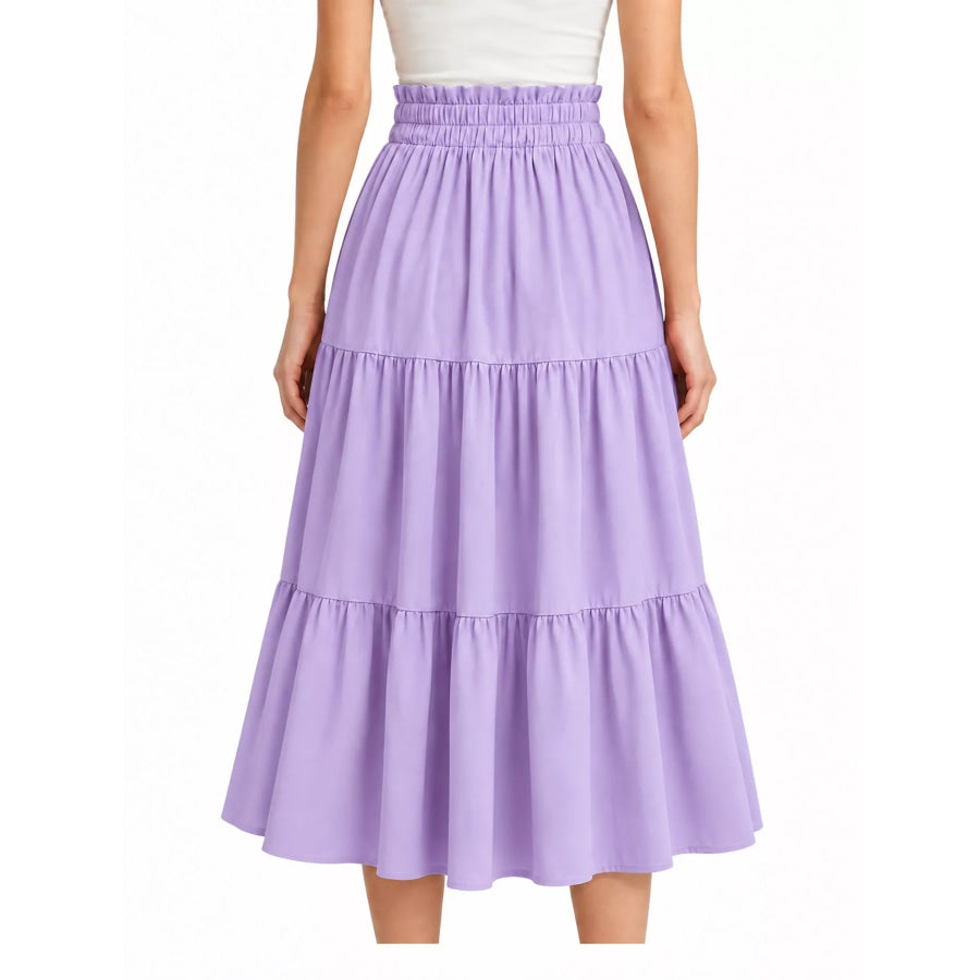 Tiered Midi Skirt Apparel and Accessories
