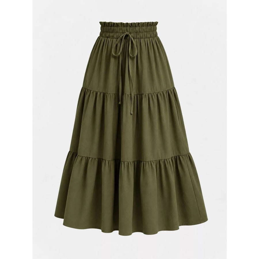 Tiered Midi Skirt Apparel and Accessories