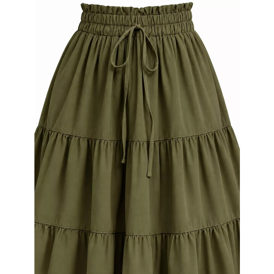 Tiered Midi Skirt Apparel and Accessories